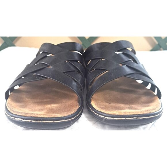 Izod Women's 8.5 Black Slaight Strappy Sandals Flats Slip-Ons - Picture 2 of 9